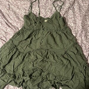 Aeropostale Olive Green Smocked Top